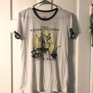 Juniors Nightmare Before Christmas Halloween Town Tour Ringer Tee